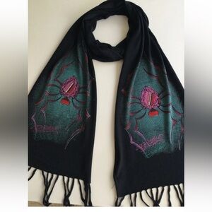 Ed Hardy by Christian Audigier Black/Blue Spiders Scarf